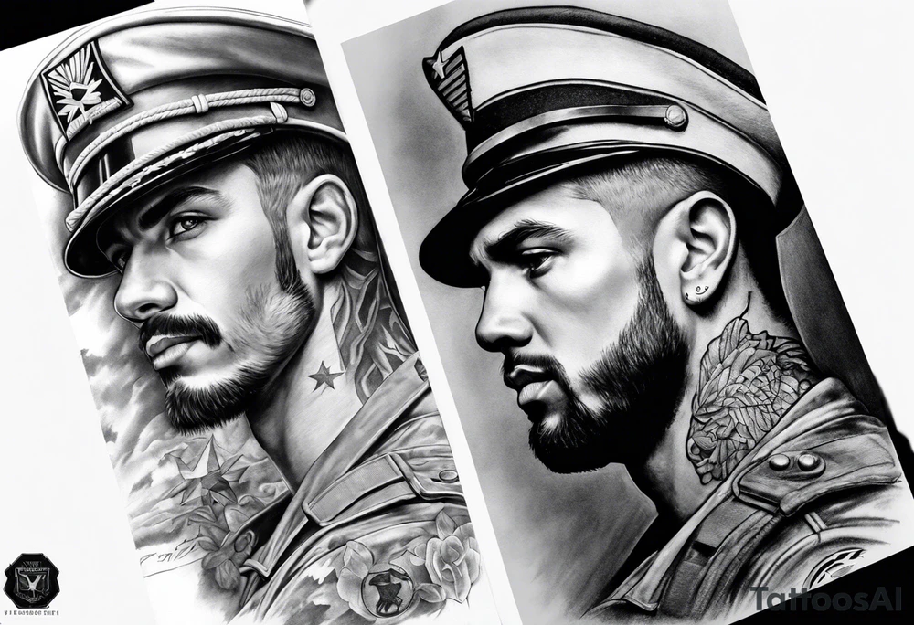 Military themed sleeve tattoo idea