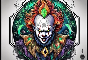 Northern lights with Pennywise tattoo idea