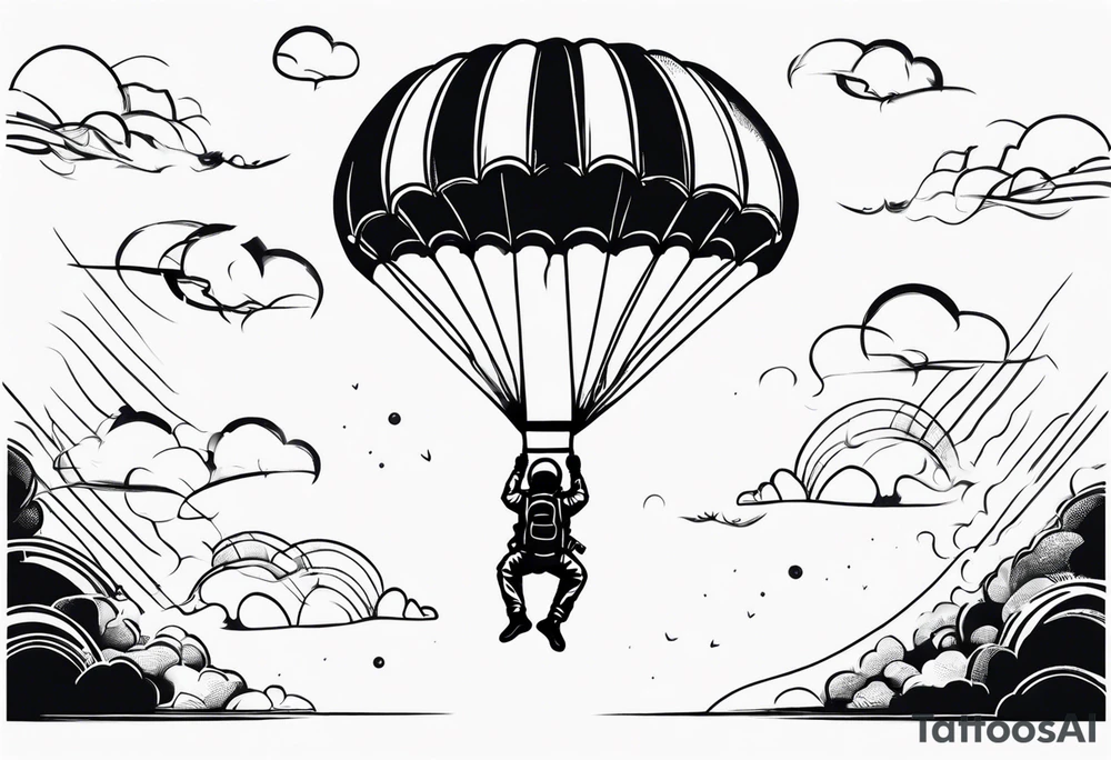 sky divers parachuting tattoo idea