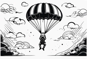 sky divers parachuting tattoo idea