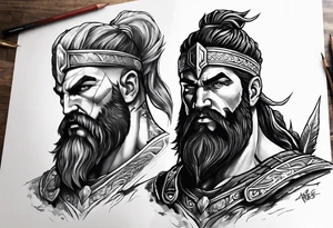 god of war ares, zeus, lighting tattoo idea