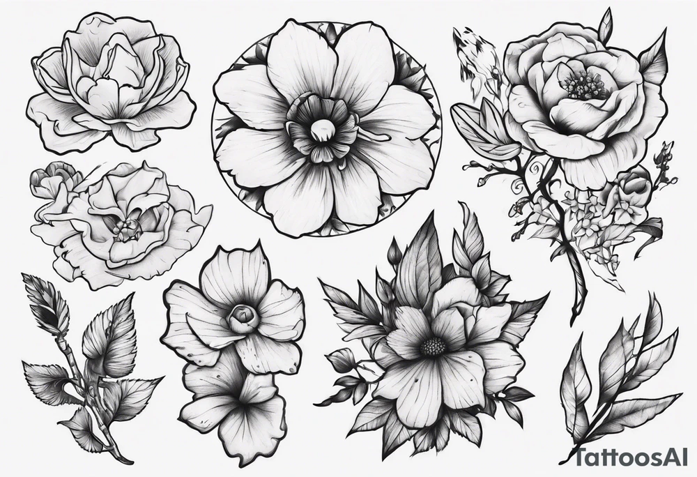 Flowers that represent the pacific Northwest tattoo idea