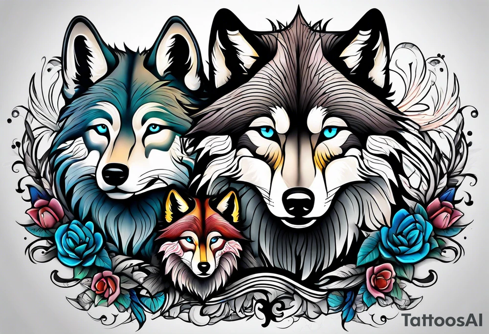 Wolf family tattoo idea
