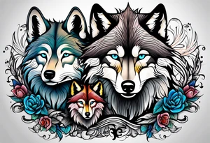 Wolf family tattoo idea