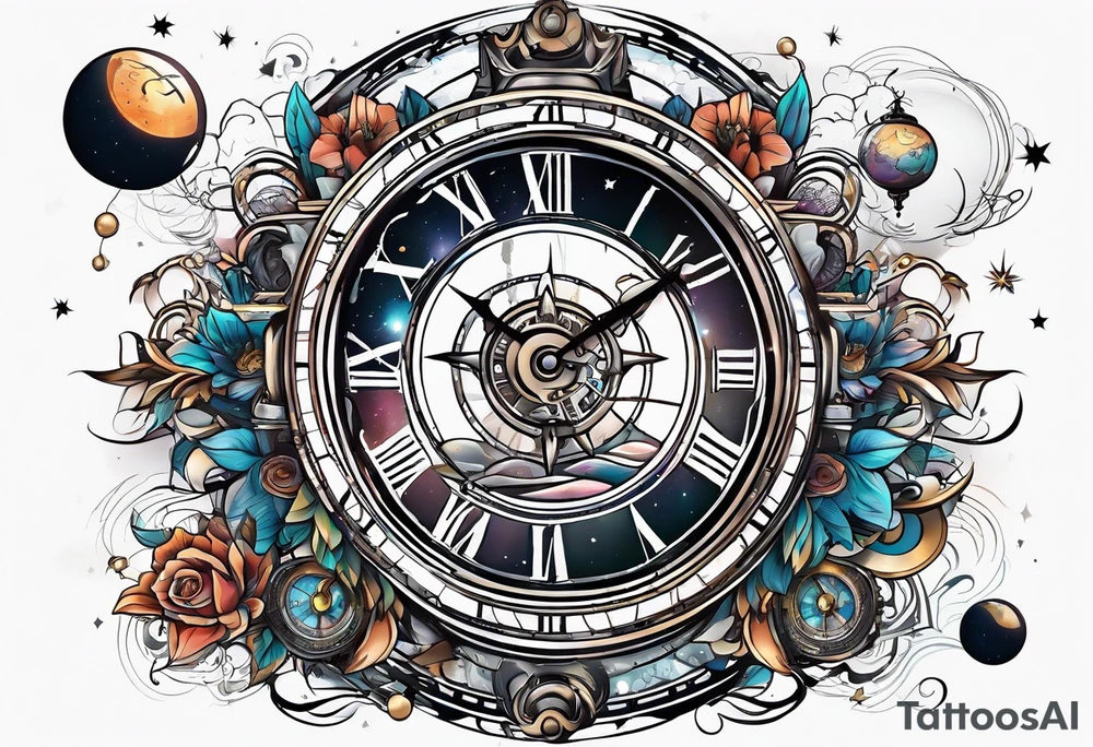 time travel space vector tattoo idea