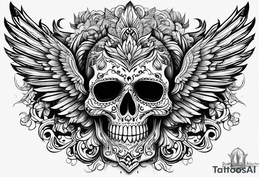 Phoenix mexican skullstyle tattoo idea