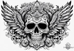 Phoenix mexican skullstyle tattoo idea