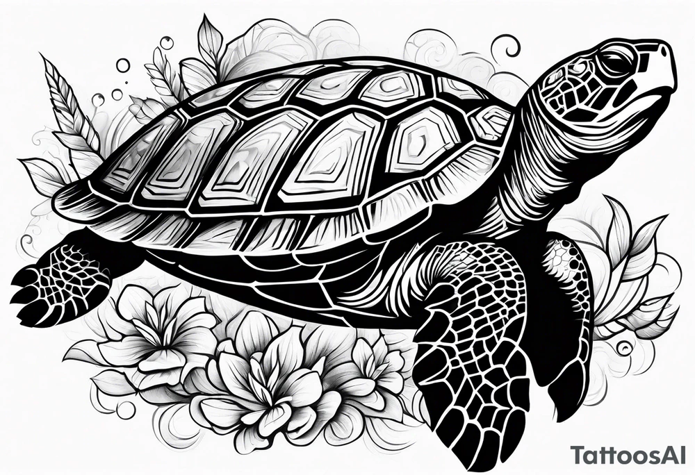 marine turtle tattoo idea