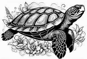 marine turtle tattoo idea