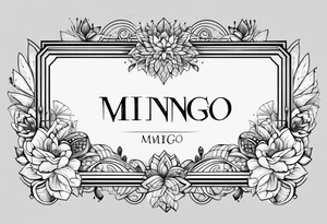 Create a Fine Line tattoo made out of the name Mingo and very pretty but hide the name in the image tattoo idea