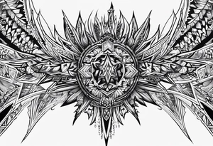 Spikey tattoo on chest tattoo idea