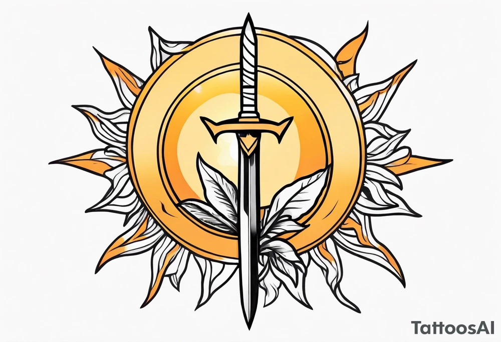 Sun and dagger tattoo idea