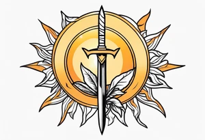 Sun and dagger tattoo idea