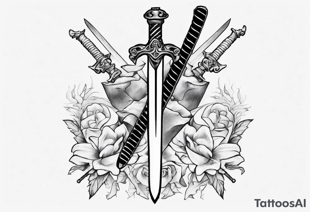 memorial tattoo using "13" and a sword tattoo idea