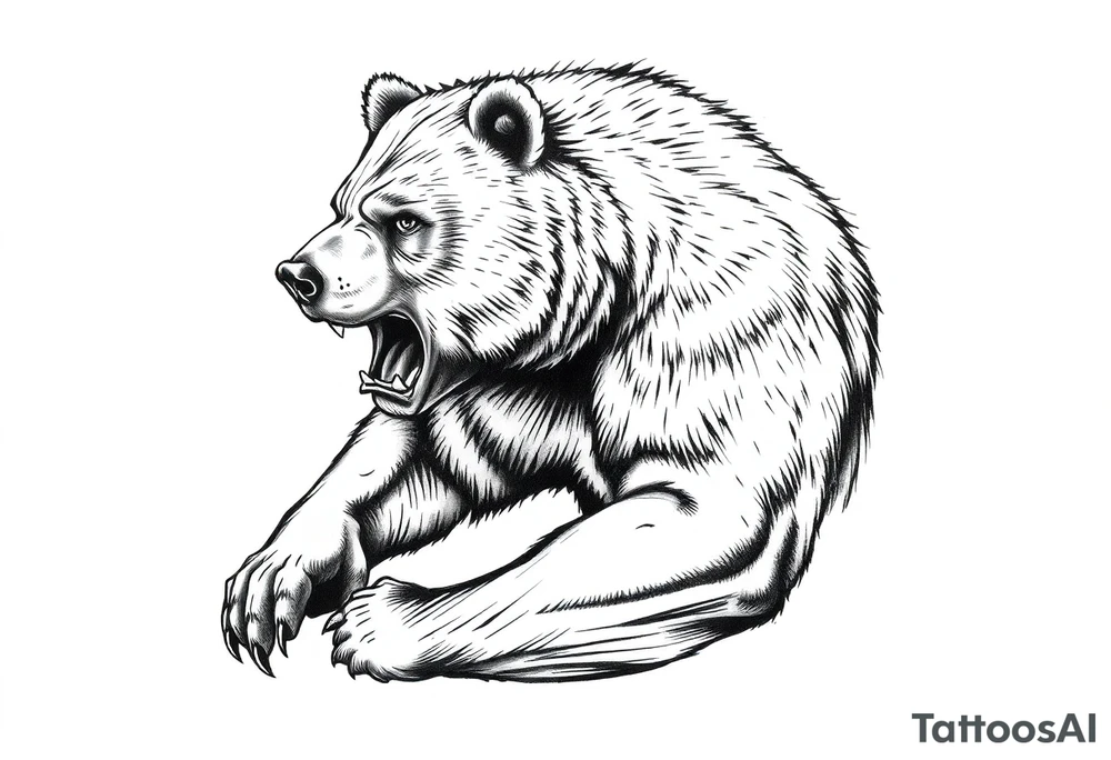 Powerful bear tattoo idea