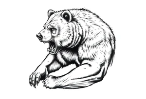 Powerful bear tattoo idea