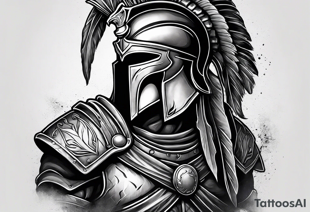 Faceless Spartan warrior tattoo idea
