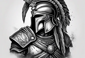 Faceless Spartan warrior tattoo idea