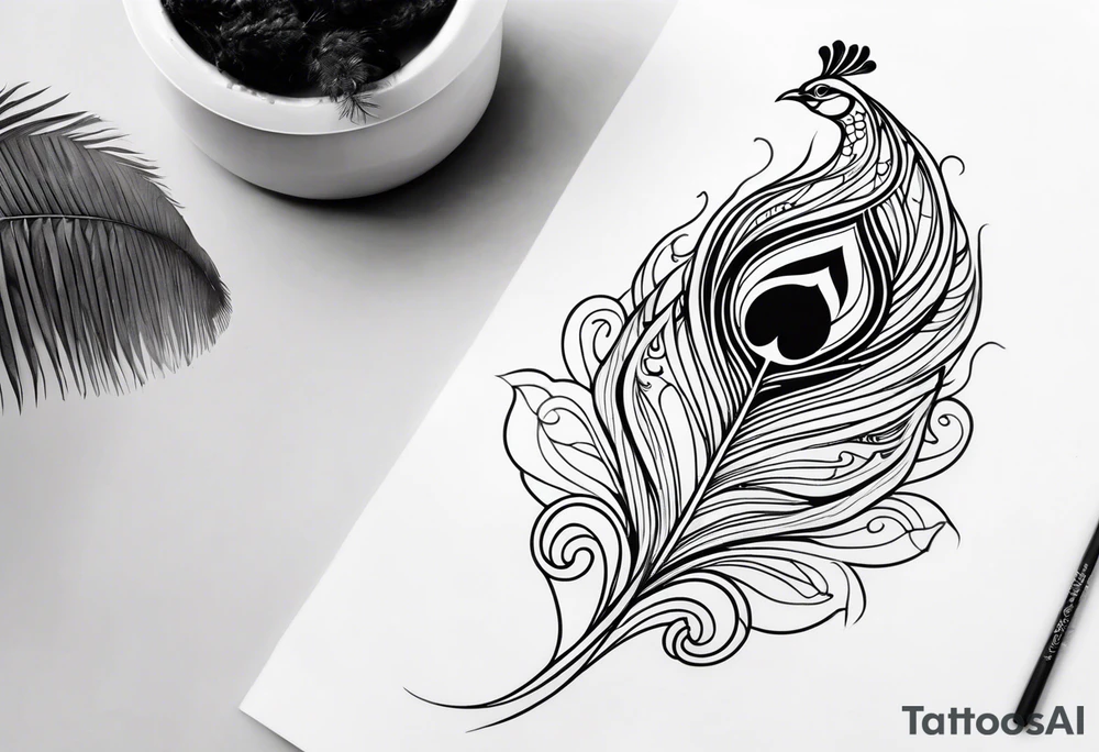 Ornate Peacock Feather tattoo idea