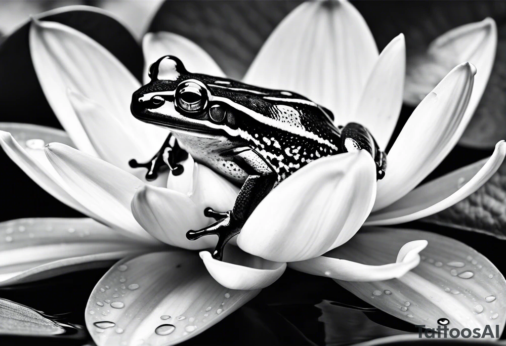 Small frog on lily pad tattoo idea