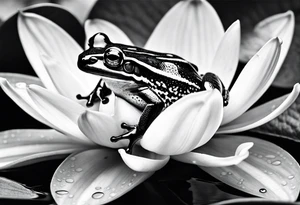 Small frog on lily pad tattoo idea