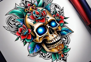 male neo traditional knee tattoo tattoo idea