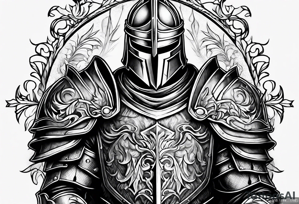 muscular knight tattoo idea