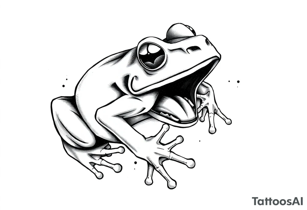 frog attack tattoo idea