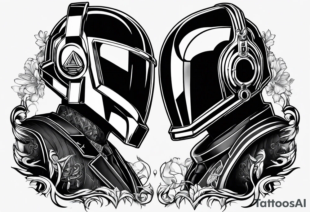 daft punk band from top to bottom tattoo idea