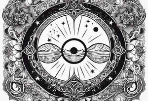 infinity symbol with the sun by onw side and the moon by the other tattoo idea