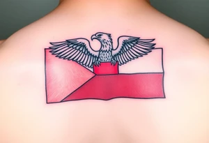 A Czech flag with an eagle perched on top tattoo idea