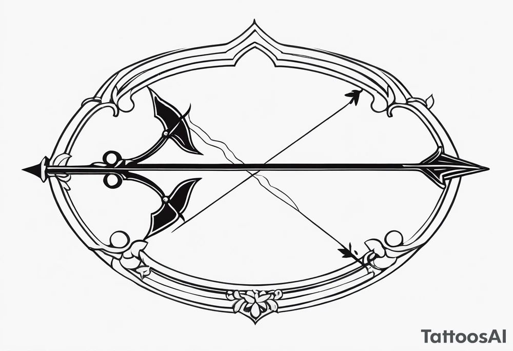 Traditional Bow and Arrow tattoo idea