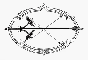 Traditional Bow and Arrow tattoo idea