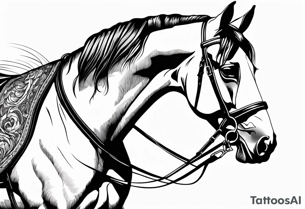 Line tattoo of a horse tattoo idea