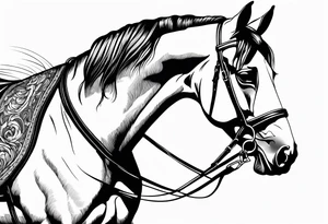Line tattoo of a horse tattoo idea