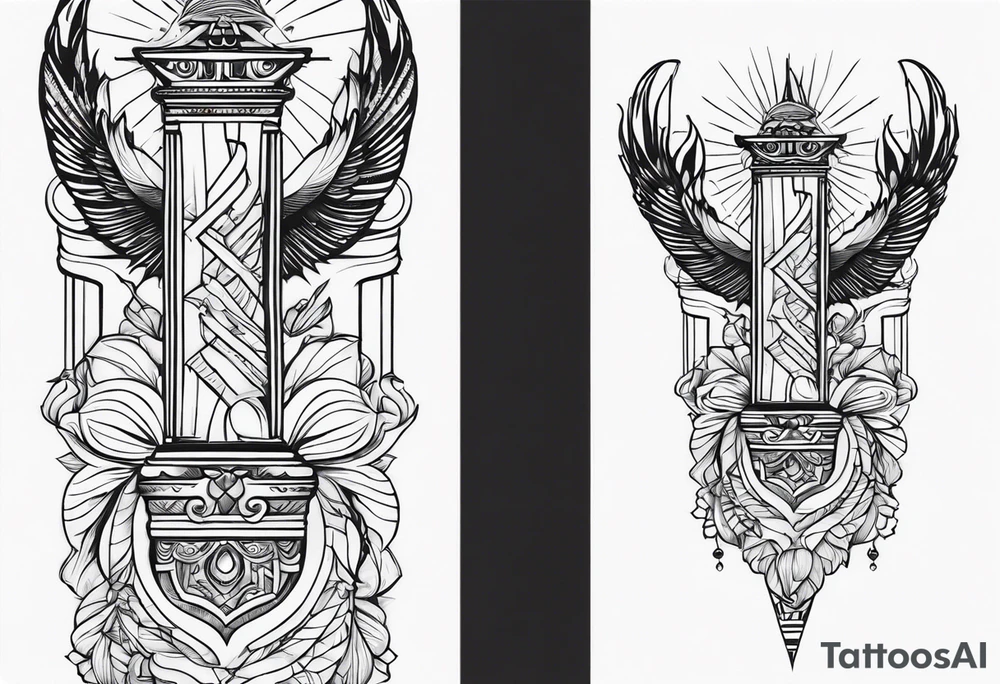 Forearm tattoo god of justice tattoo idea