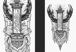 Forearm tattoo god of justice tattoo idea