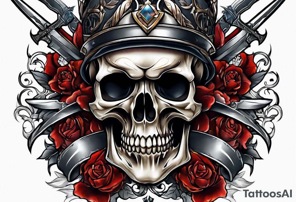 Herald of war skull tattoo idea