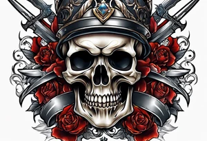 Herald of war skull tattoo idea