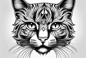 small Cat face, front on tattoo idea