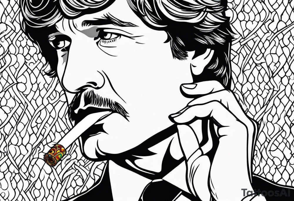 Tucker Carlson smoking cigarette tattoo idea