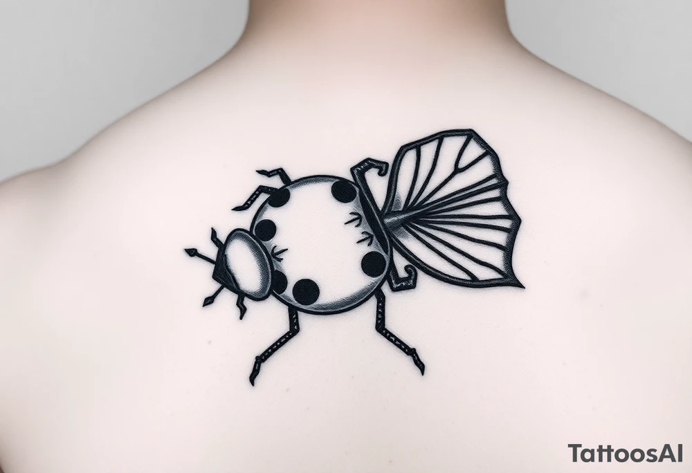 Ladybug with beta fish tail tattoo idea