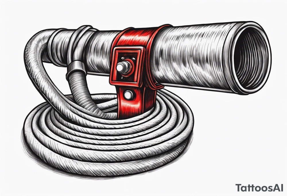 Fire hose with smooth bore nozzle tattoo idea