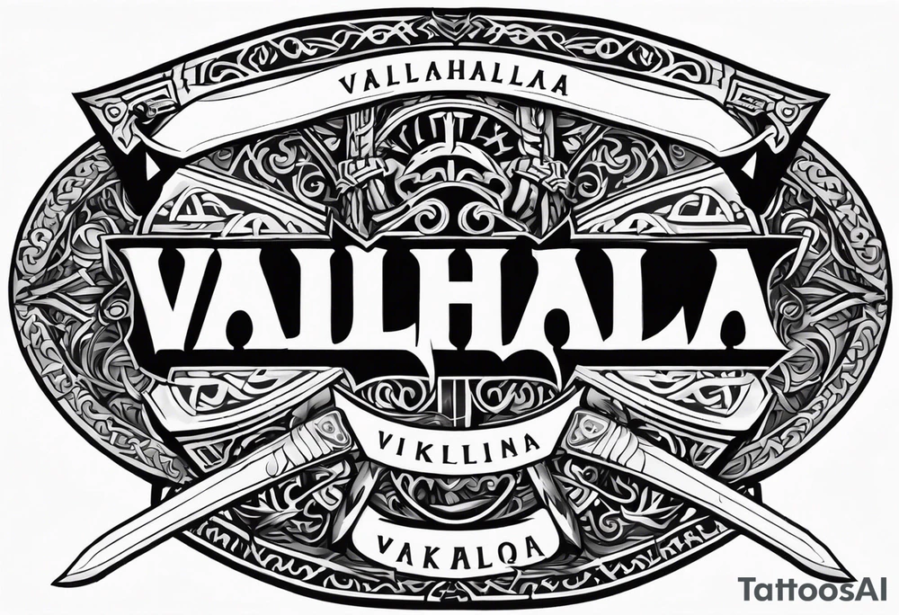Valhalla viking shield axe sword warrior tattoo idea