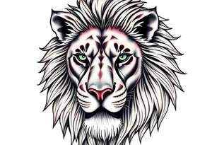 powerful majestic lion, close-up tattoo idea