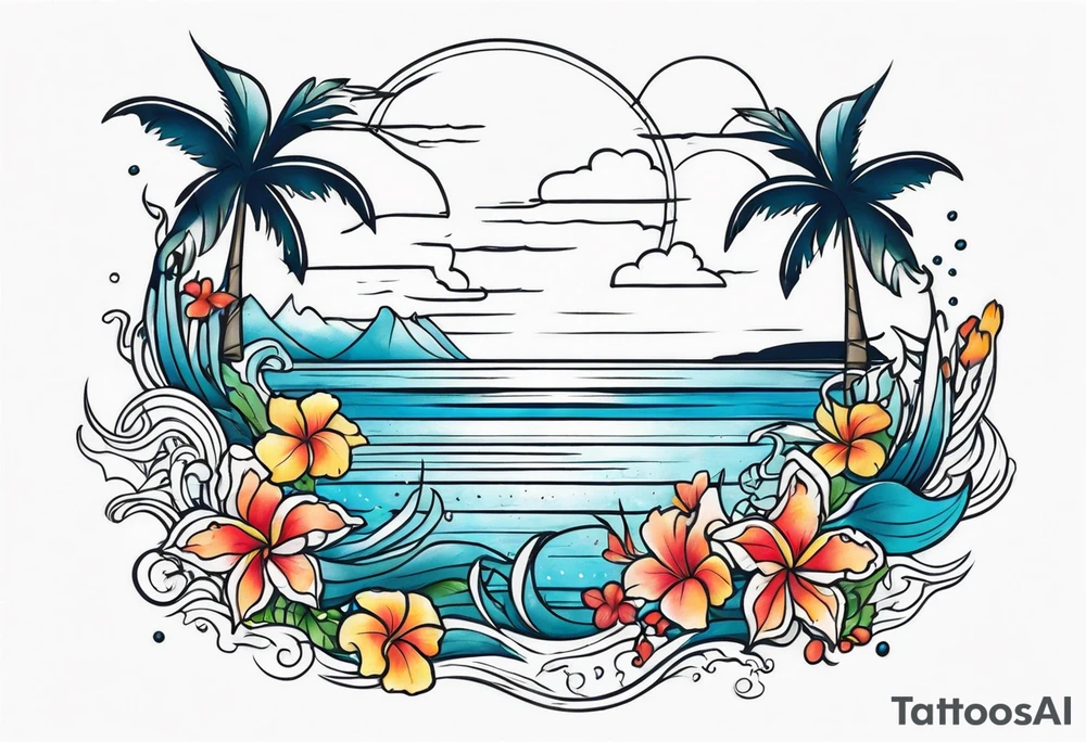 Hawaiian ocean tattoo idea