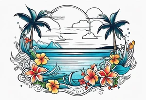 Hawaiian ocean tattoo idea