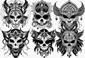 kali ma, alien goddess, valkrye, aries, cosmic pirate, divine feminine, zenza resonance, pachamama, lotus azul, blank panther, eagle, skull, 5D, nueva gaya, dna 12, left side chest tatoo tattoo idea