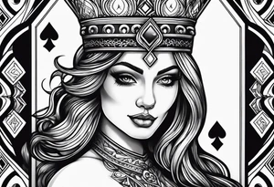 simple,queen of spades,penis tattoo idea