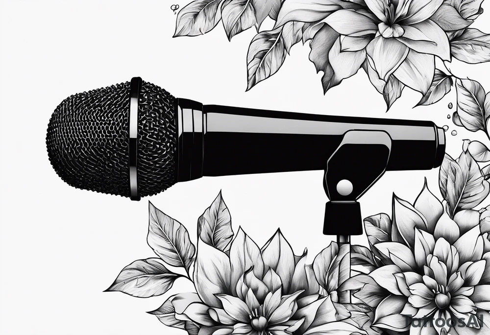 A microphone in nature tattoo idea